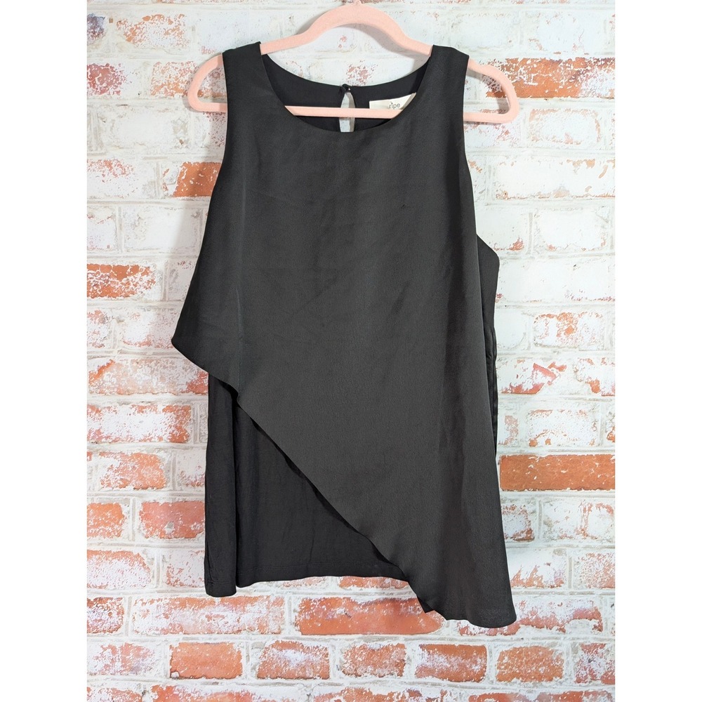 Ripe Nursing Top Women L Black Metric Sleeveless Blouse Maternity NWT $89